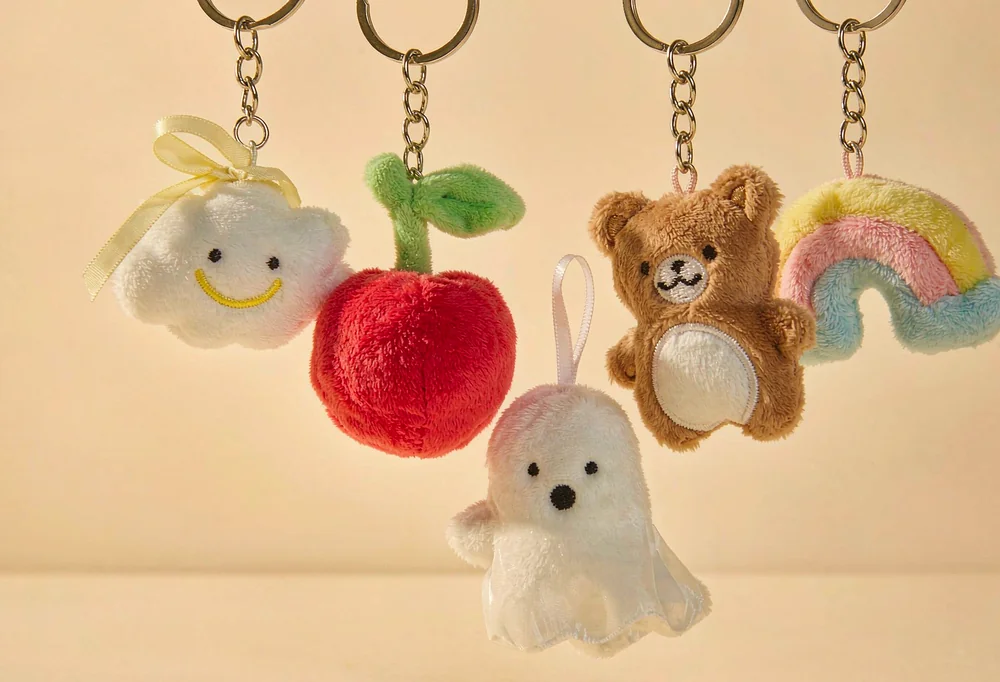 Custom plush keychains and bag charms
